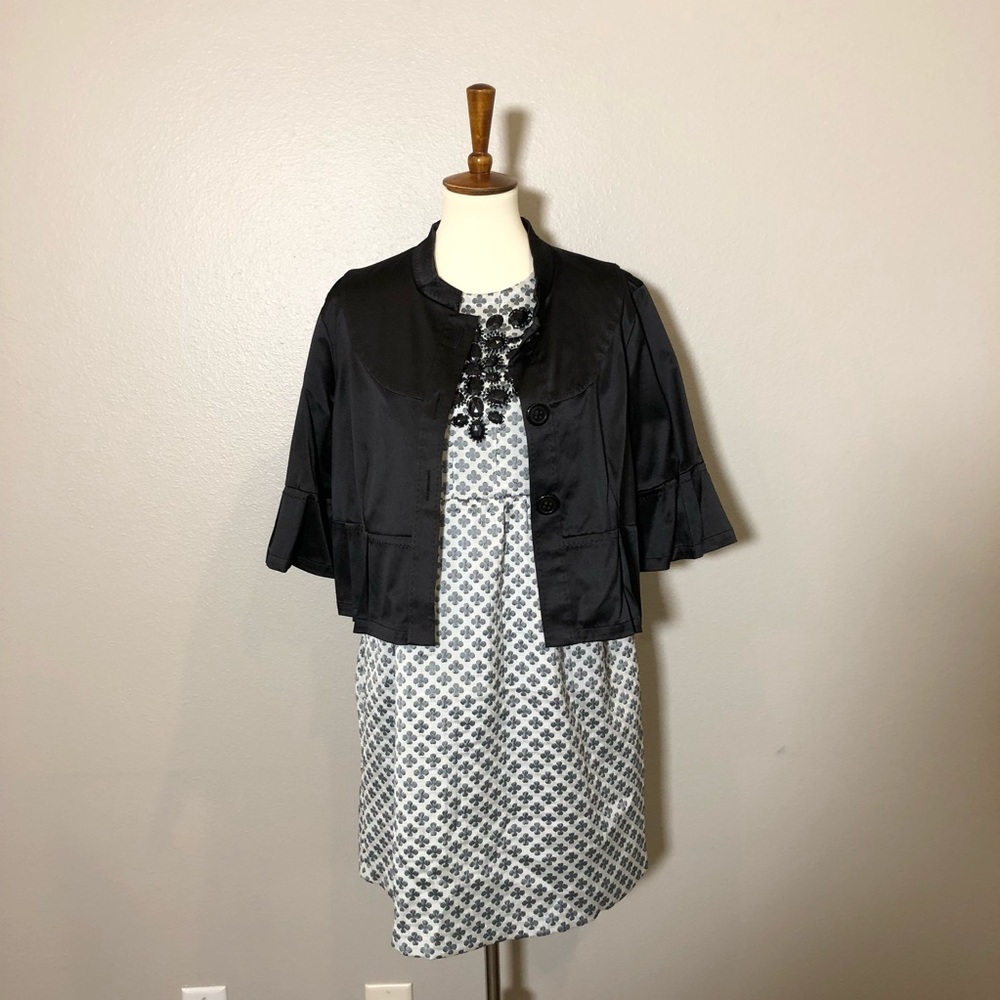 Elle Black Satin Jacket. Large.
